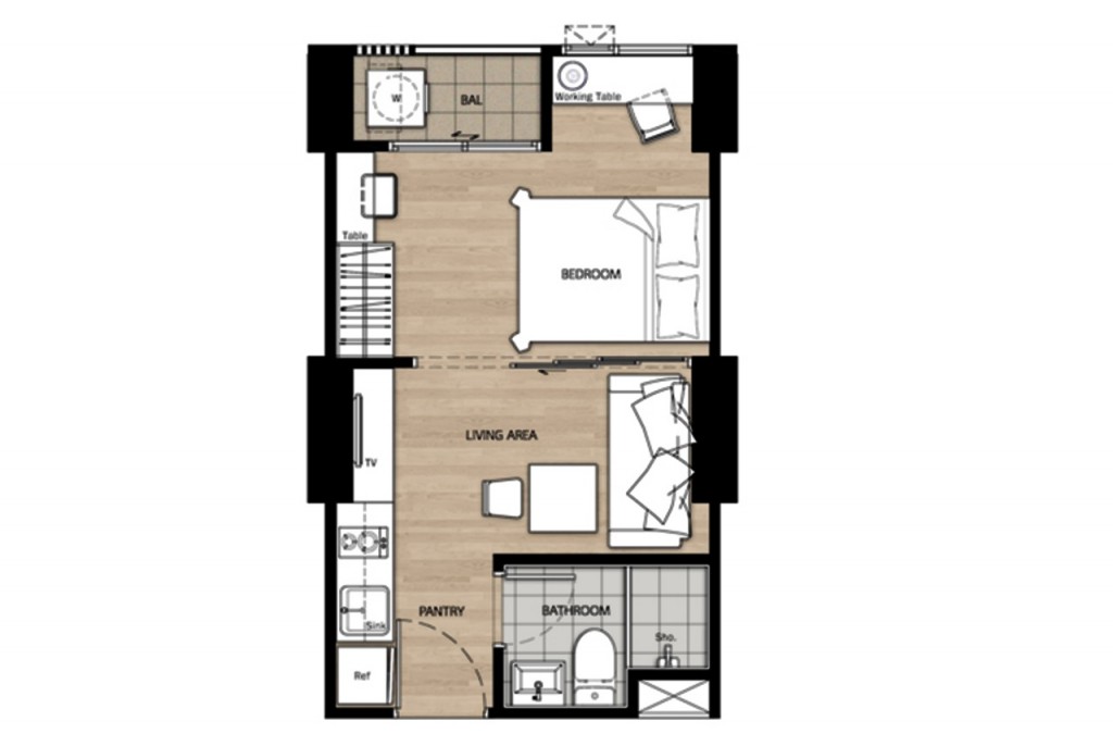 Notting Hill Laemchabang-SrirachaB2 studio 25.70 Sq.m.-026
