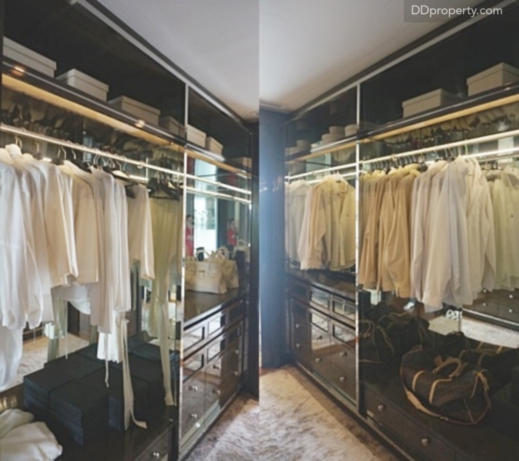 Walk-in closet ที่โครงการ built-in มาให้ (กระเป๋าหลุยส์ไม่ได้แถมนะครับ :’))