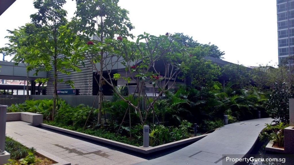 Sennett Residences ground floor overlooking Potong Pasir MRT station entrance