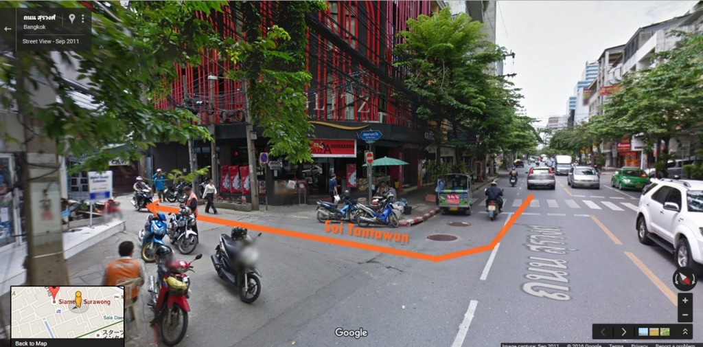 ซอยทานตะวันบนถนนเส้นสุรวงศ์เป็นซอยที่สามารถทะลุไปยังถนนสีลม-ศาลาแดงได้ หากใช้บริการพี่วินจะ รวดเร็วยิ่งขึ้น (ประมาณ 20 บาท) แต่ถ้าอยากออกกำลังกายเล็กๆ ก็เดินได้เลย  โดยระยะเวลาการเดินจากถนนสุรวงศ์ไปถึงถนนศาลาแดงใช้เวลาประมาณ 10-15 นาที