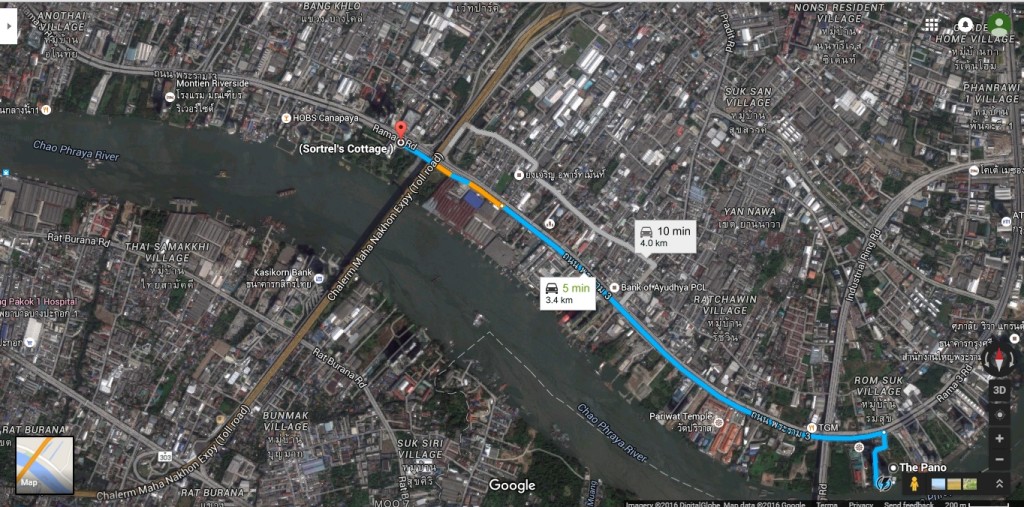 แผนที่จากโครงการไปยังร้าน Sortrel’s Cottage
