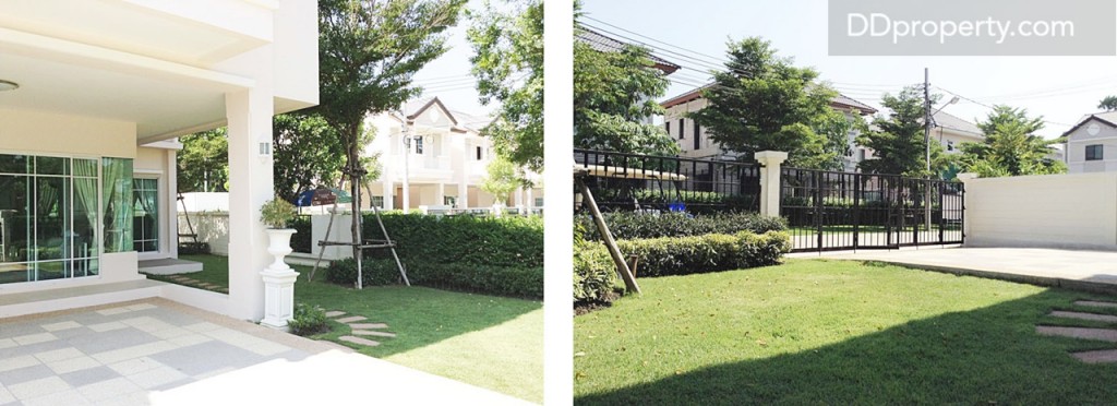 ปูหญ้า และจัดสวนให้รอบบ้าน