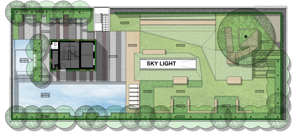 rooftop: สวนขนาดใหญ่ และสระว่ายน้ำ