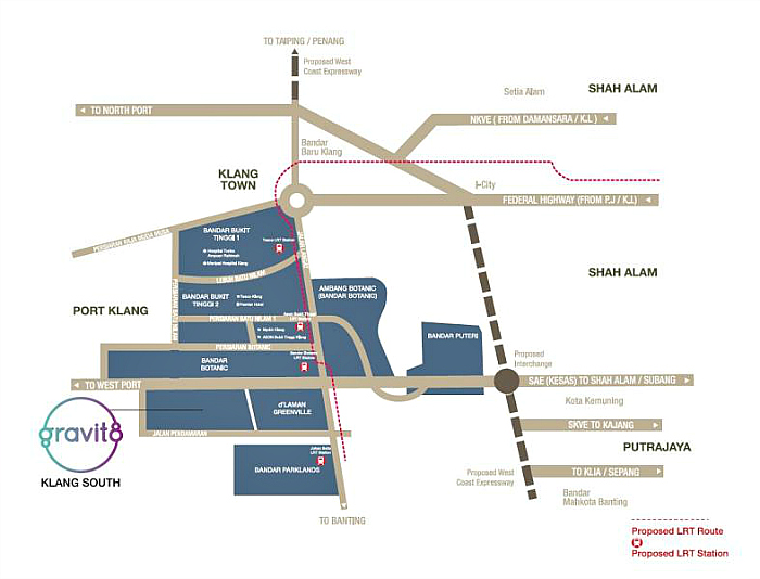 02 - Gravit8 - Location of Klang South and Highways surrouding Klang