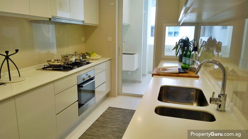 Enclosed kitchen with access to yard