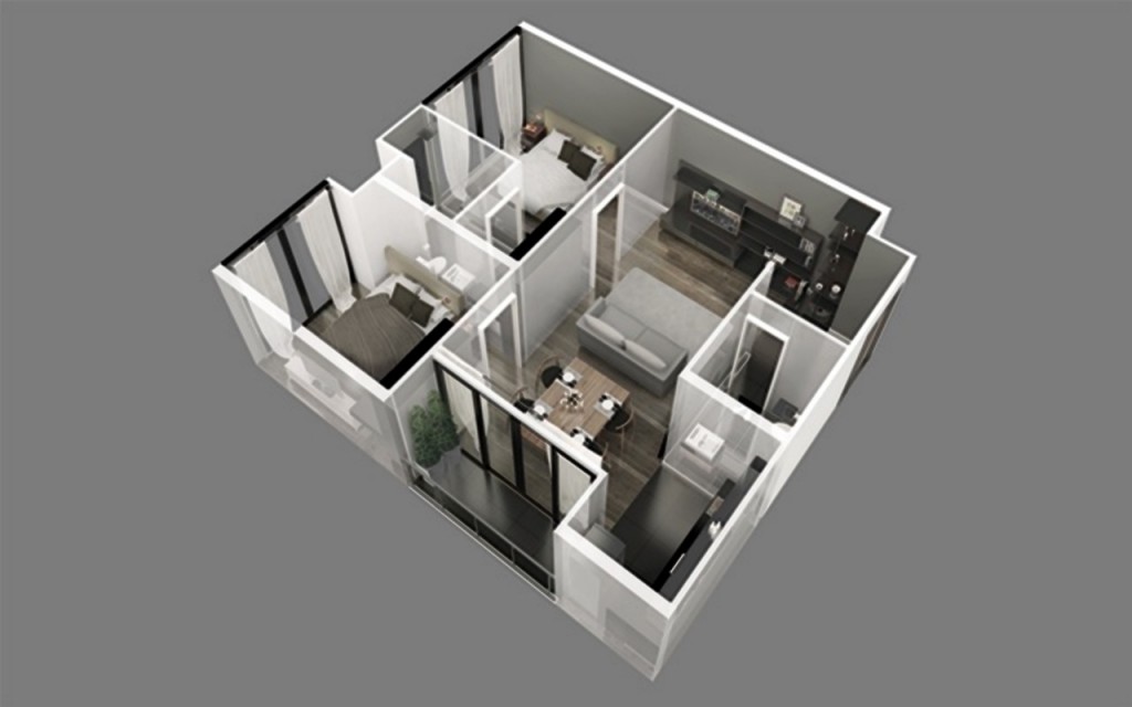 7 A Space ID Asoke Ratchada2-Bedroom  A  66.86-003