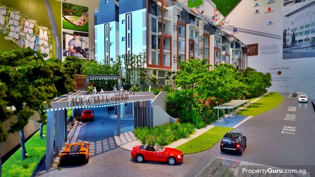 The Creek @ Bukit main entrance and bus stop