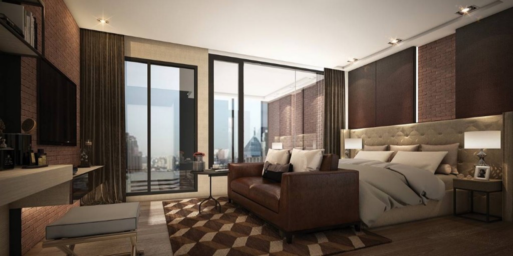 ภาพจำลองห้องนอนของแบบ 2 ห้องนอน 2 ห้องน้ำขนาด (Duplex) (ลิฟท์ส่วนตัว) 72 ตร.ม