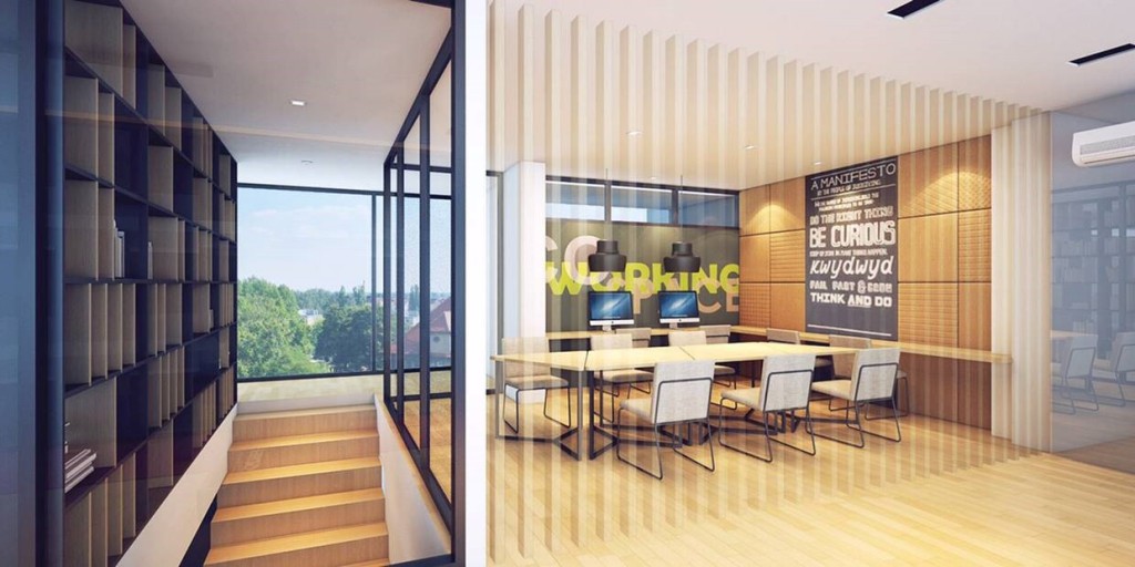 ภาพจำลองพื้นที่ภายในของพื้นที่ Co-Working Space ขนาด 25 ตร.ม.