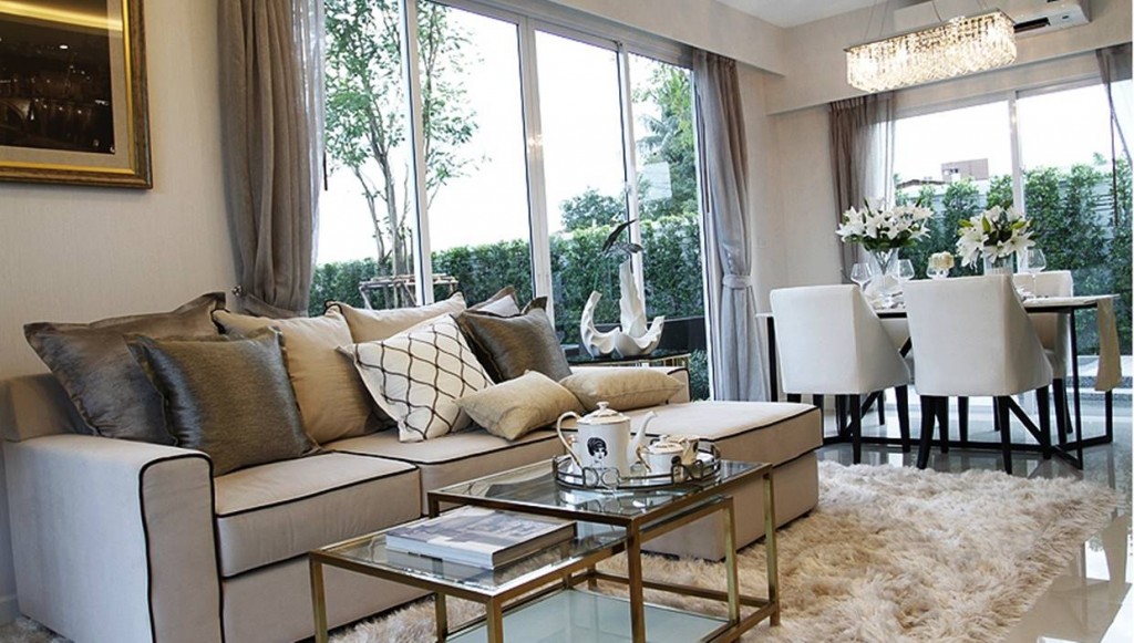 มุมมองภายในบ้านตัวอย่างที่ทางโครงการทำการตกแต่งไว้ให้เป็นแนวทางให้กับผู้ซื้อ