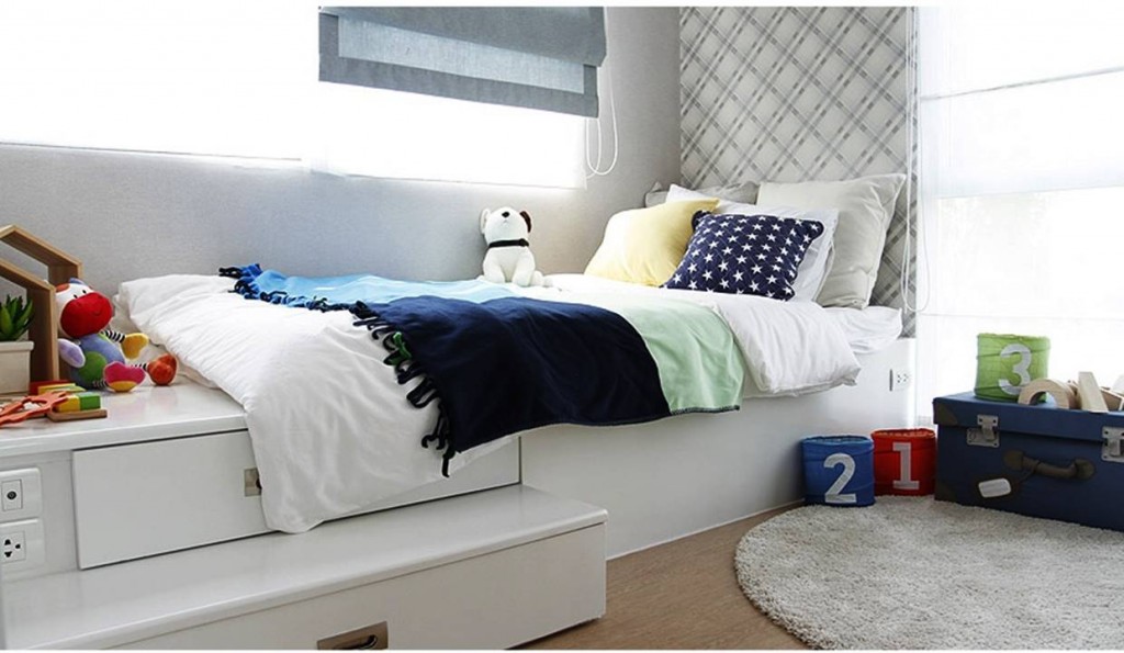 ภาพภายในห้องนอน 1 ในบ้านตัวอย่าง ที่ทางโครงการทำการตกแต่งไว้ให้เป็นแนวทางกับผู้ซื้อ