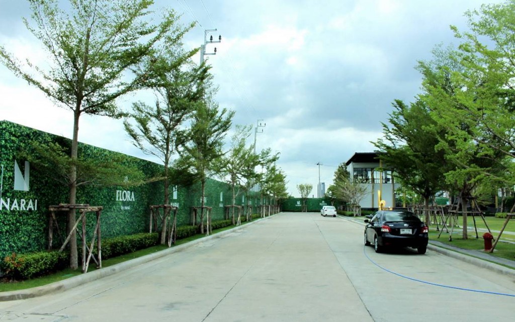 ถนนภายในโครงการมีขนาดเท่ากันกับด้านหน้า คือเป็นถนนคอนกรีต 3 เลน มีขนาด 12 เมตรโดยประมาณ  ส่วนด้านซ้ายมือที่เห็นจะเป็นพื้นที่ของเฟส 2 