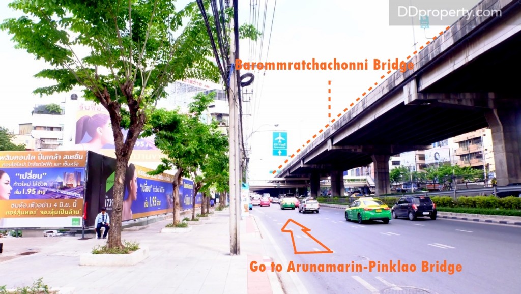 หากตรงไปจะกลับไปทางฝั่งพระนครโดยข้ามสะพานสมเด็จปิ่นเกล้า