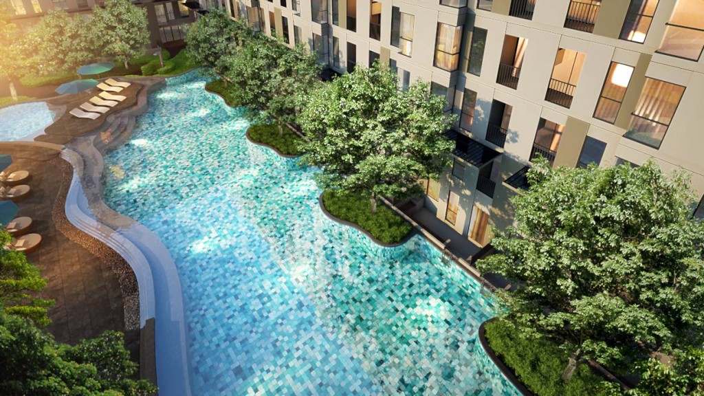 การดีไซน์ของโครงการนี้ออกแบบตามแนวคิด “Green Breeze” ตัดกับสีของตัวโครงการที่เลียนแบบสีของเปลือกไม้ธรรมชาติ