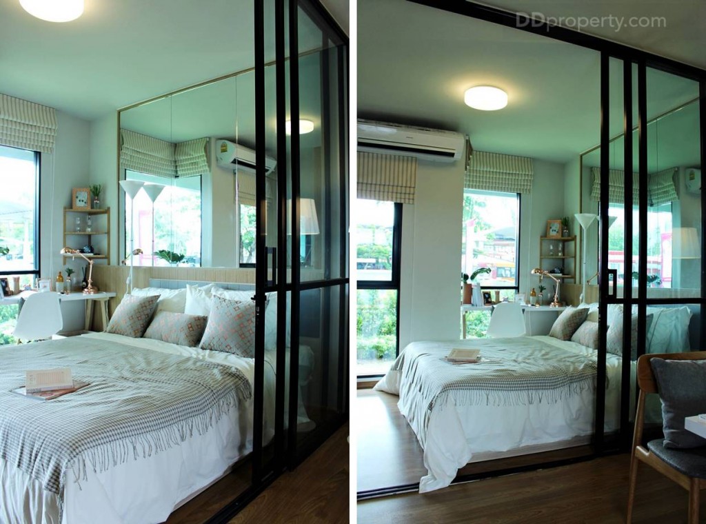 กลับมาที่ห้องนอนทั้งความสูงและขนาดของห้องนอน ทำให้ห้องนอนดูใหญ่ไม่แออัดเลยแม้แต่น้อย