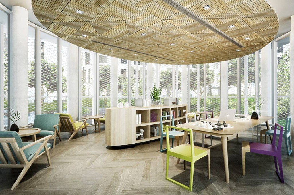 ภาพจำลองภายในห้องนั่งเล่น บริเวณพื้นที่ส่วนกลาง