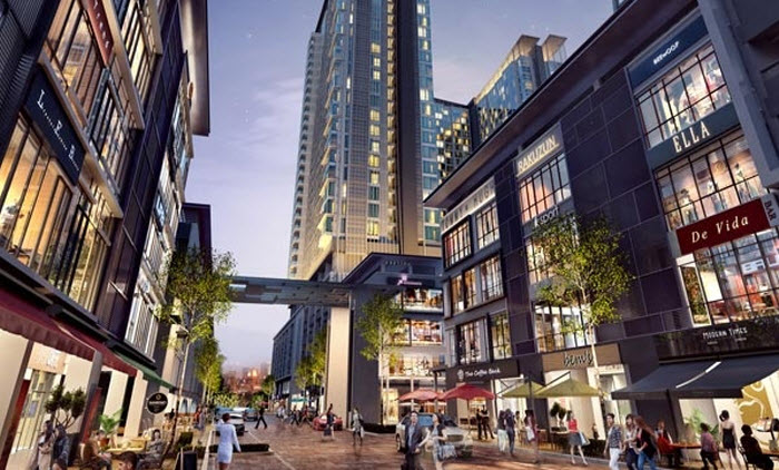 An artist’s impression of Conezion and its retail shops