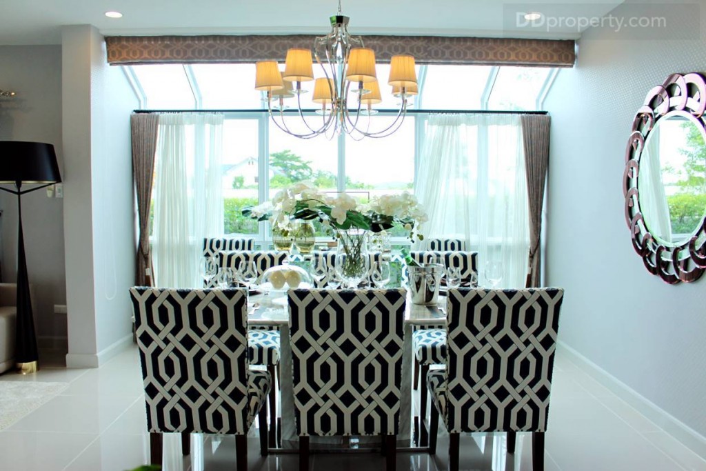 หลังคา Sky Light เปิดรับแสงเข้ามาในตัวบ้านและให้มุมมองที่เปิดโล่ง ถ้าด้านนอกบ้านมีการจัดสวนสวยๆ จะเป็นมุมที่สวยอีกมุมหนึ่งของบ้าน แต่ในช่วงบ่ายมุมนี้จะร้อนหน่อยเพราะรับแสงมาเต็มๆ ดังนั้นแนะนำให้หาผ้าม่านมาติดเพื่อกรองแสงและความร้อน