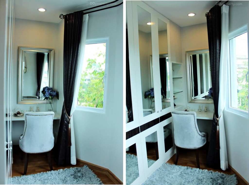 มีการบิลท์อินทั้งตู้ และโต๊ะ เพื่อเป็นไอเดียในการแต่งห้อง 