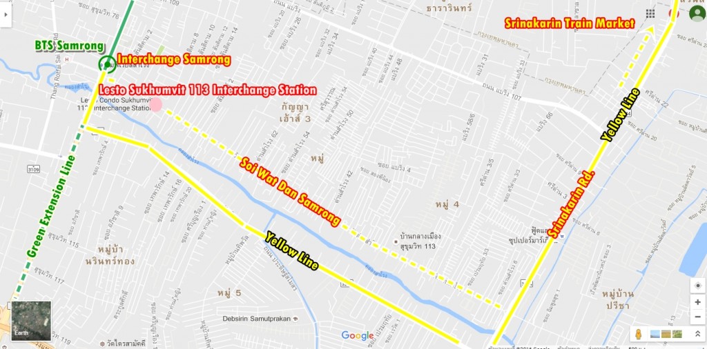 ซอยวัดด่านสำโรงที่เป็นที่ตั้งของโครงการสามารถลงจากบีทีเอสสำโรงได้ด้านหน้าปากซอยสุขุมวิท 113 โครงการอยู่จากปากซอยประมาณ 300 เมตร หากต้องการออกไปยังถนนศรีนครินทร์สามารถออกได้อีกทางฝั่งหนึ่งของซอยวัดสำโรงนี้ระยะทางจากตัวโครงการไปยังปากซอยฝั่งถนนศรีนครินทร์ประมาณ 1 กม.