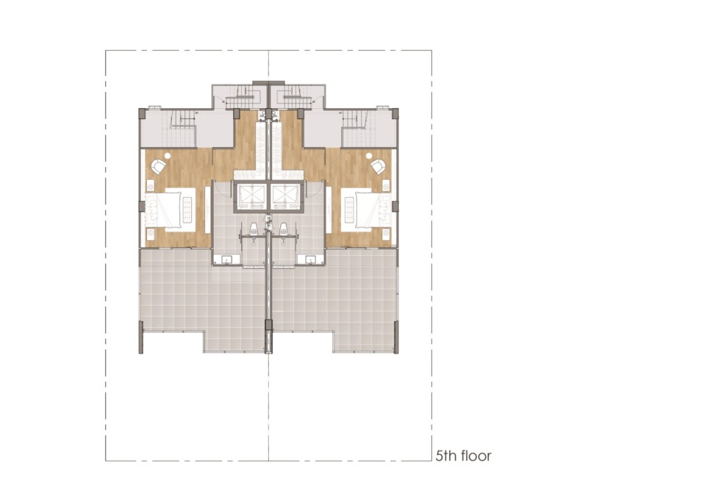 แปลนชั้น 5: master bedroom และระเบียงส่วนตัว