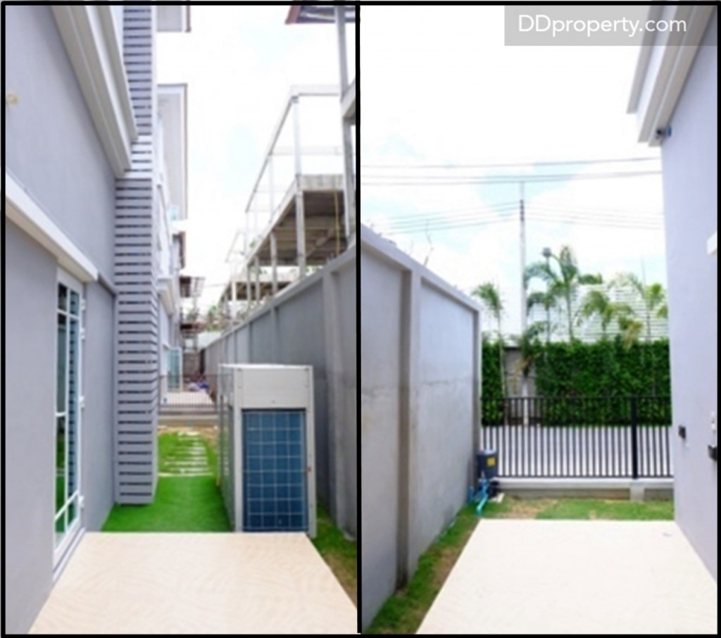 ทางด้านหลังบ้านจะจะชนกับยูนิตที่อยู่ด้านหลัง มีกำแพงความสูง 1.5 เมตรเป็นตัวกั้น