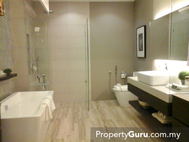 Master bathroom of a 1,351 sq ft unit