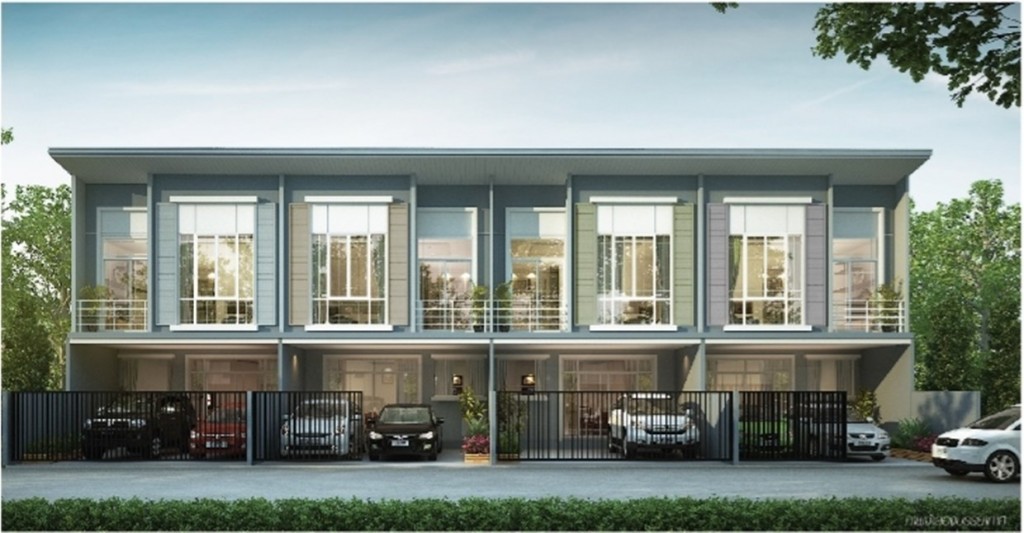 แบบบ้าน ASPRO ทาวน์โฮม 4 ห้องนอน 3 ห้องน้ำ ขนาด 21 ตารางวา พื้นที่ใช้สอยรวม 130 ตารางเมตร หน้ากว้าง 5.7 เมตร สามารถจอดรถได้ 2 คัน พร้อมฟังชั่นพิเศษ ห้องครัวดีไซน์ใหม่ และโถงบันไดอเนกประสงค์