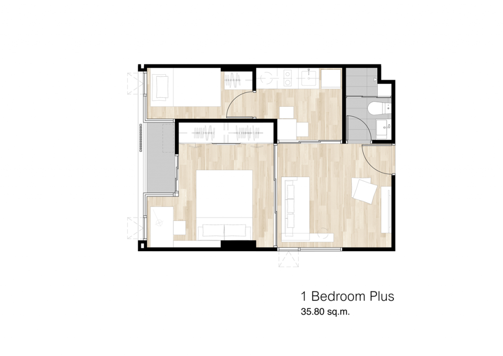 MODIZ-Unit Plan - 1 Bedroom Plus-20160829