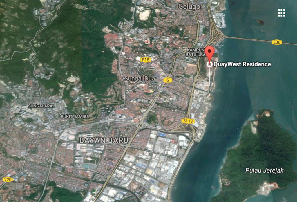 Location of QuayWest Residence (Source: https://maps.google.com)