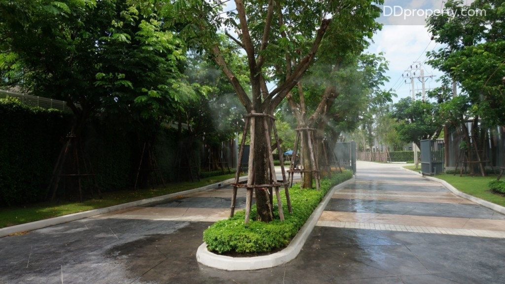 หน้าทางเข้ามีการฉีดละอองน้ำอยู่ตลอดช่วงกลางวันเพื่อทำให้ทางเข้ารู้สึกเย็นตลอดเวลา (ให้น้ำเข้าสู่กลไกออสโมซิสระเหยไปสร้างความเย็น)