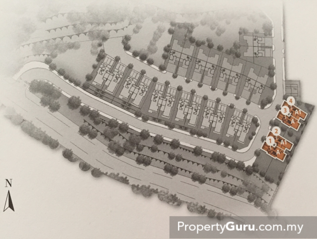 Map displaying the position of Type A and A1 Units