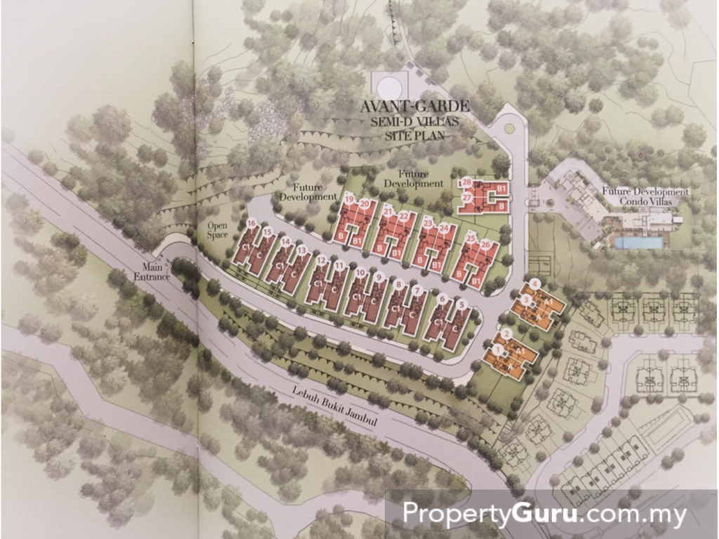 Map displaying the different unit types of Trehaus