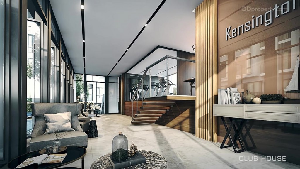 ภาพจำลอง Club House สวนหย่อม, สระว่ายน้ำระบบเกลือ, ฟิตเนส, ห้องอ่านหนังสือ