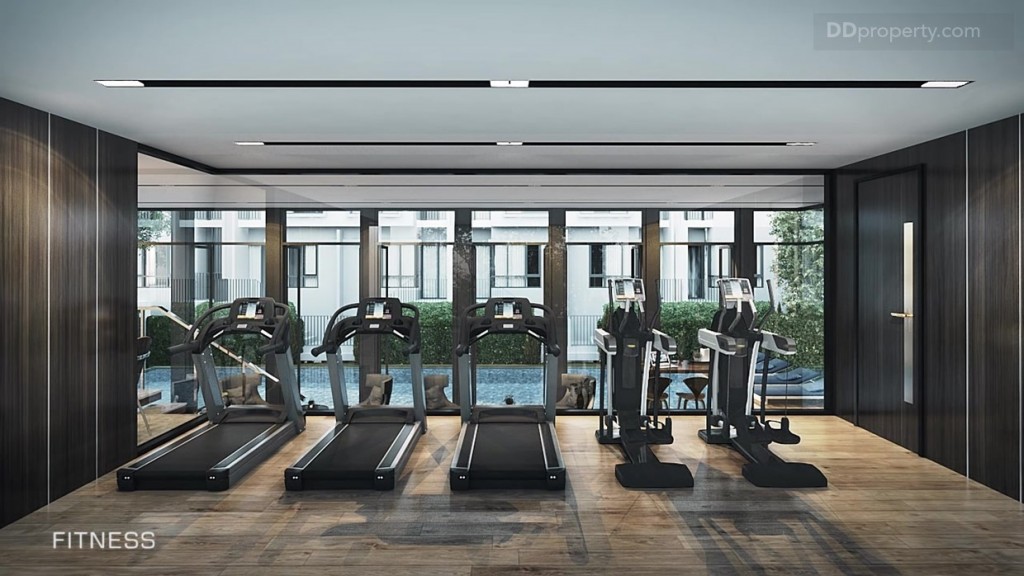ภาพจำลอง ห้องออกกำลังกาย วิวสระว่ายน้ำ