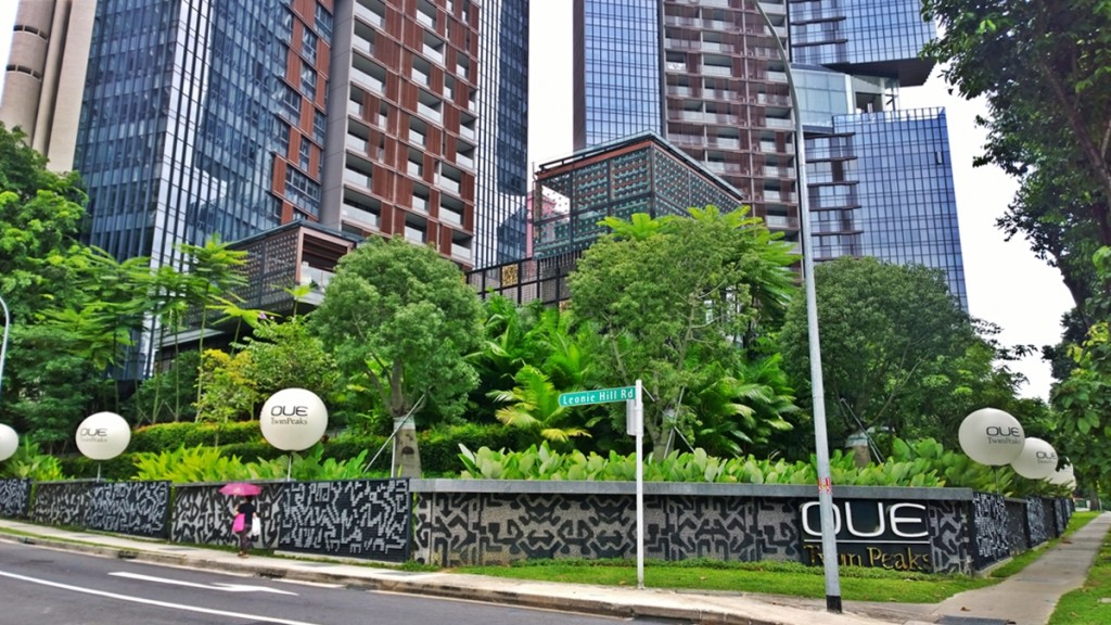 OUE Twin Peaks entrance at Leonie Hill Rd