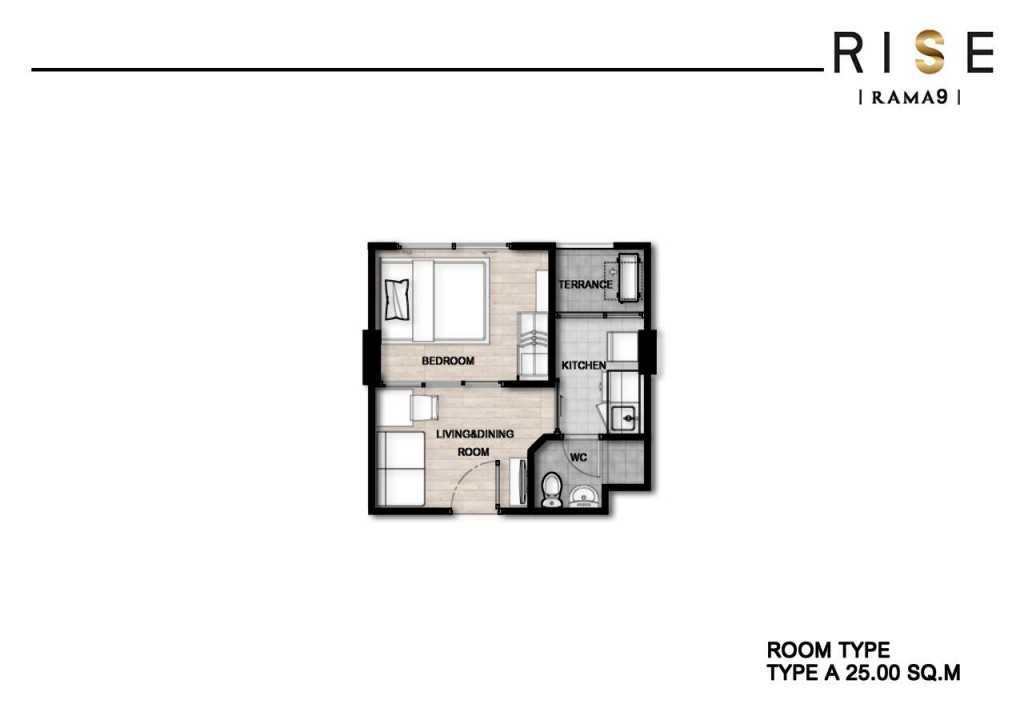Rise condo rama 9 edittype A - 25 sqm-009