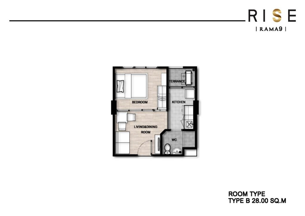 Rise condo rama 9 edittype B - 28 sqm-010