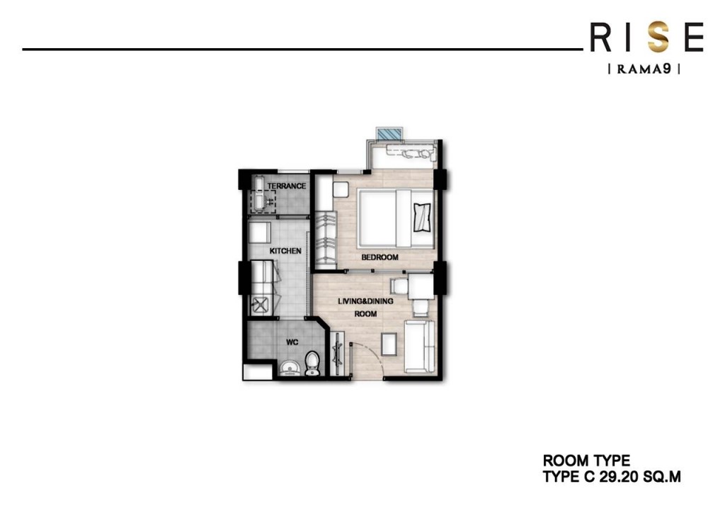 Rise condo rama 9 edittype C - 29dot20 sqm-011