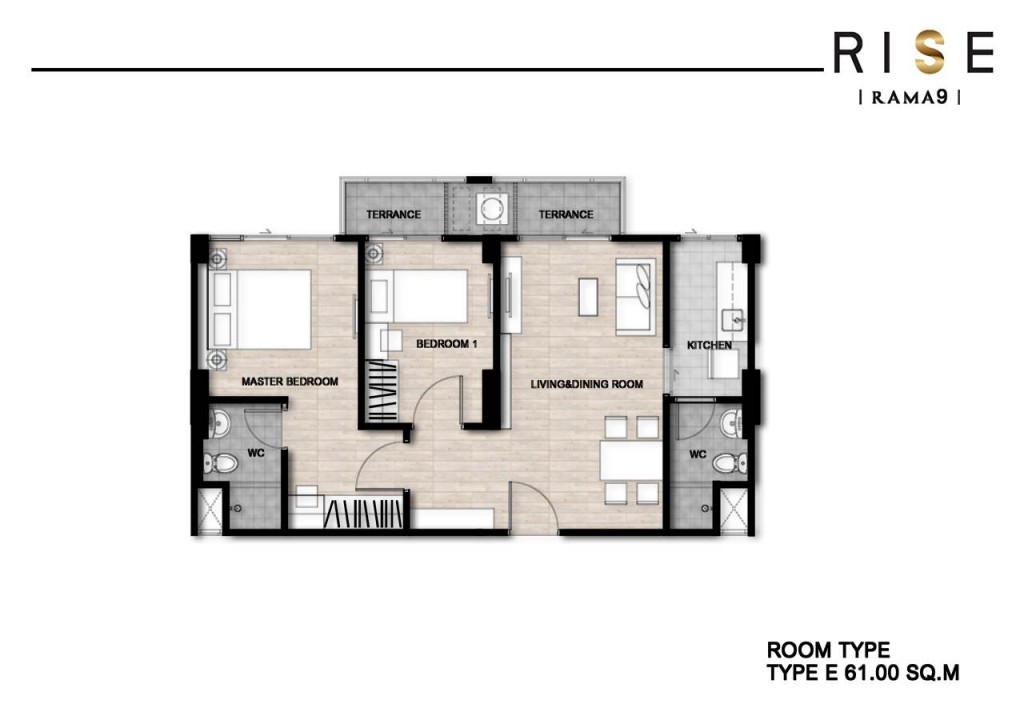 Rise condo rama 9 edittype E - 61 sqm-013
