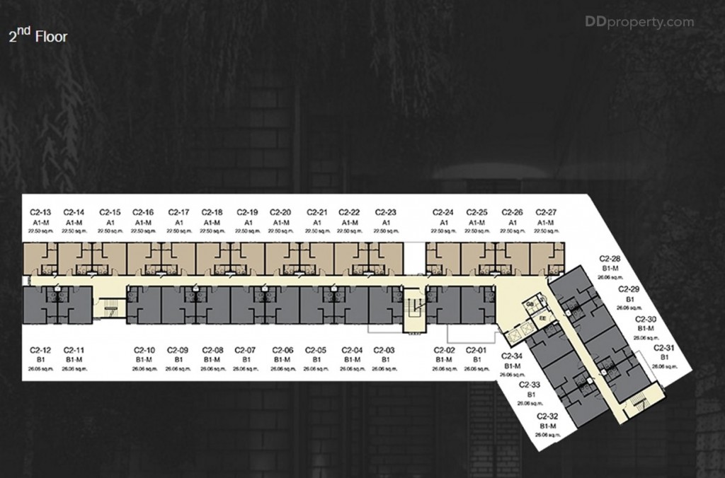 ชั้น 2 - ชั้น 8 ห้องชุดพักอาศัย