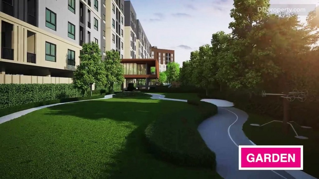 ภาพจำลองพื้นที่ส่วนกลาง พร้อมสวนส่วนกลาง