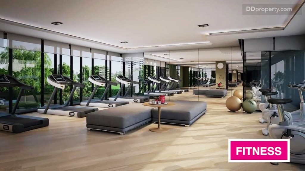 ภาพจำลองห้องออกกำลังกายพร้อมอุปกรณ์ครบครัน