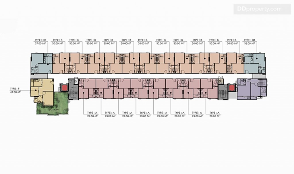 แปลนชั้น 8 จะเป็นพื้นที่อยู่อาศัยจะพิเศษตรงที่มีสวนลอยฟ้าเพิ่มขึ้นมาบริเวณด้านหน้าปีกตึกฝั่งเหนือ