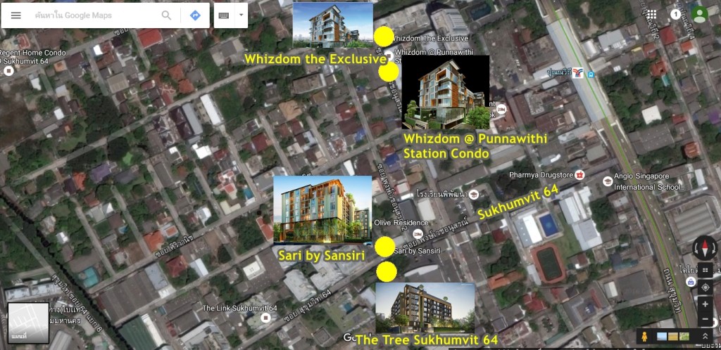 ตำแหน่งของโครงการทั้งสามในข้างต้น