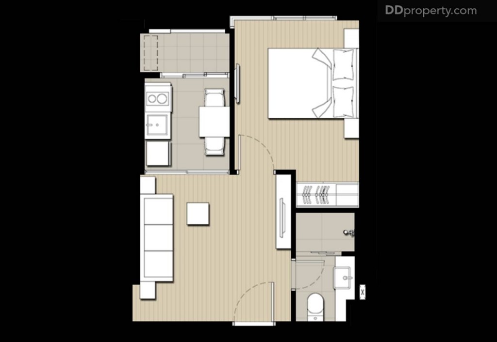 Ideo Pahon Chatujak - Plan11 Bed 1 Closed kit-011