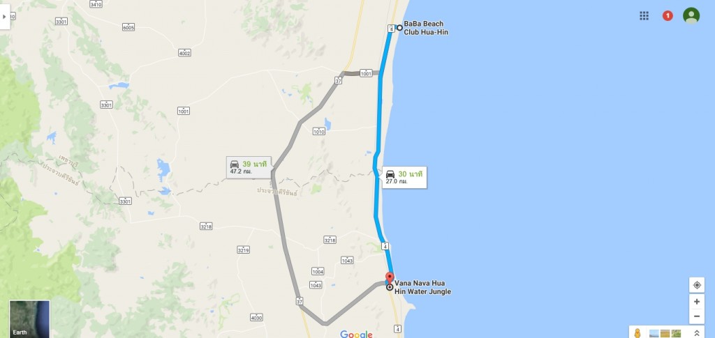 ตำแหน่งที่ตั้งของสวนน้ำ