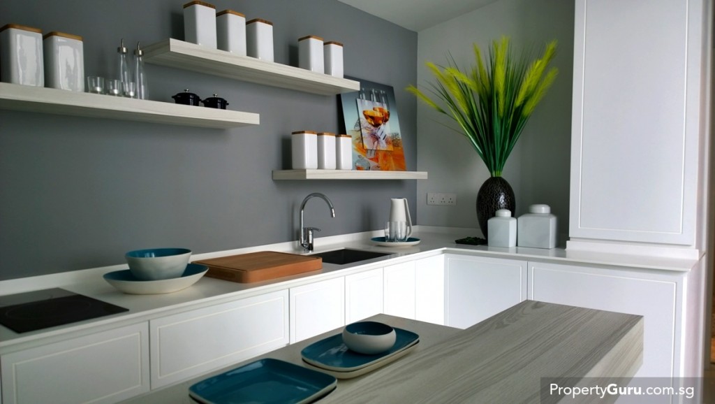 Top floor pantry area comes with cabinets and sink