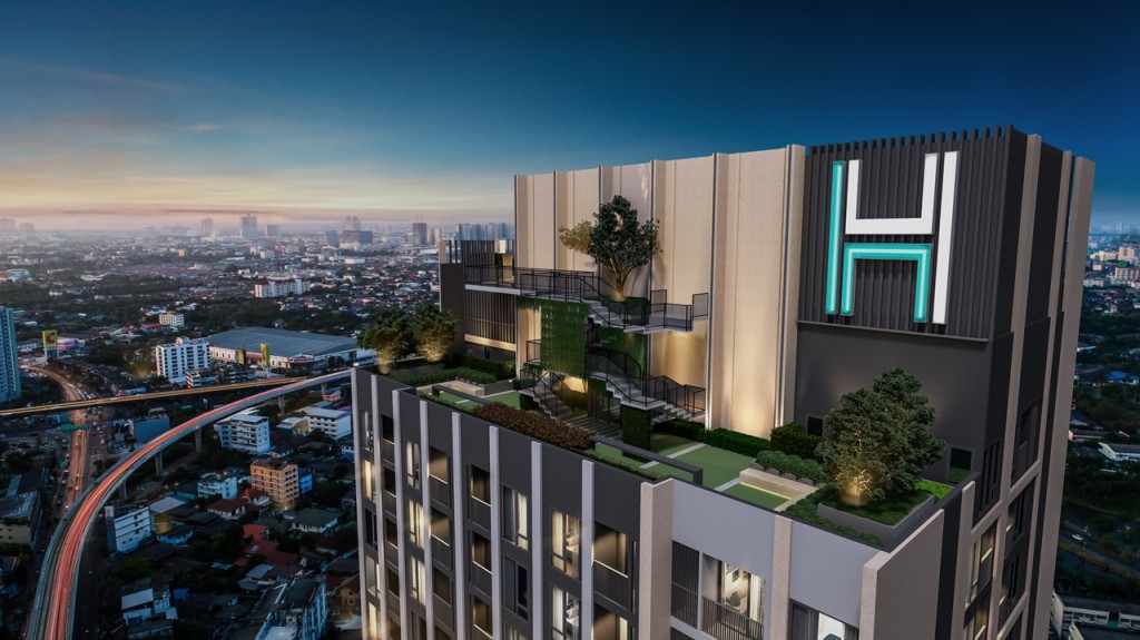 ภาพจำลองพื้นที่ส่วนกลางบนชั้น 36 และชั้นดาดฟ้า ที่สามารถชมวิวได้ 360 องศา