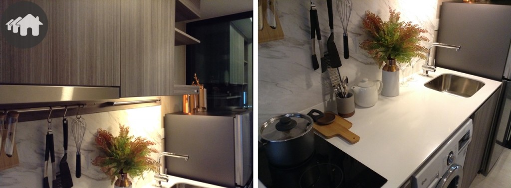 ชุดครัวบิลท์อิน หน้าตาและวัสดุเหมือนกับแบบแรก